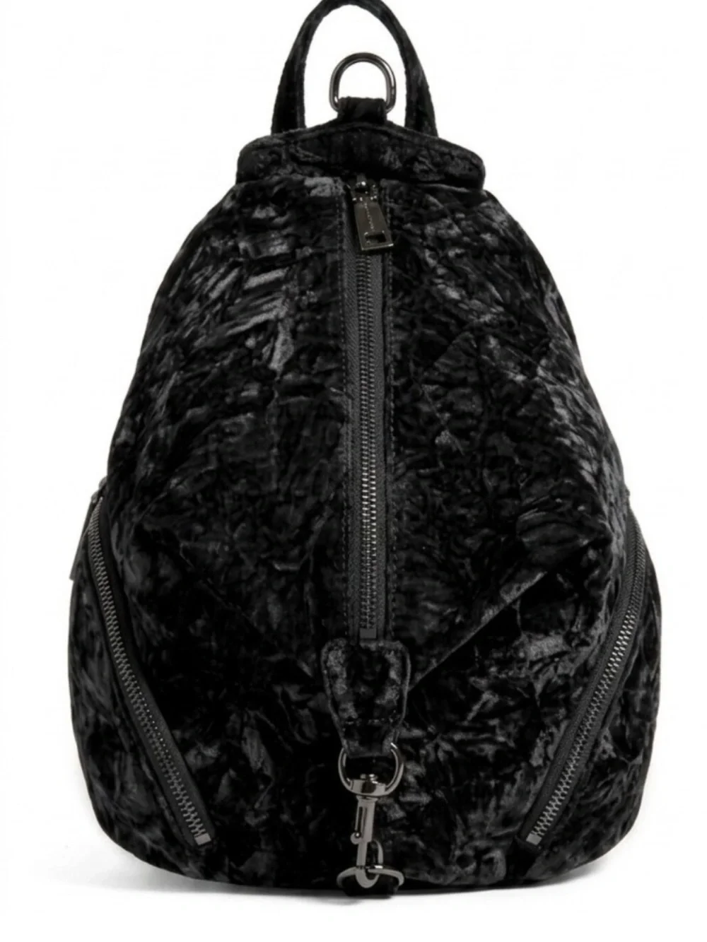 Rebecca Minkoff Black Velvet Crushed small Backpack
